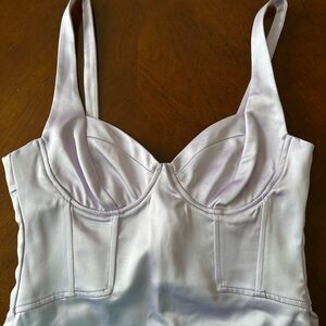 Zara Lavender Satin Sleeveless Midi Dress Medium